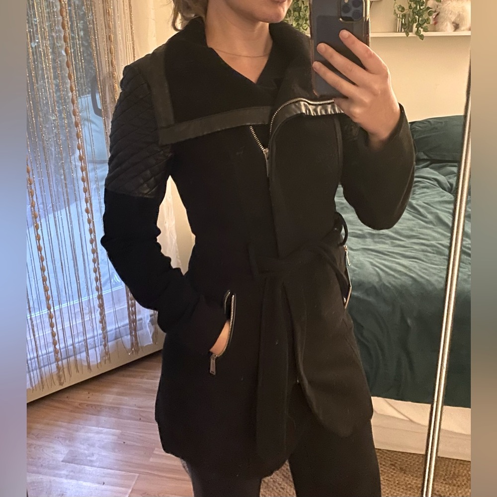 BCBG black leather jacket